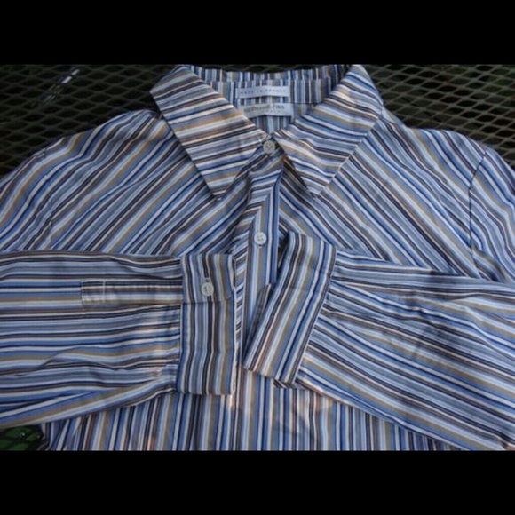 Shirt dress striped thick soft cotton