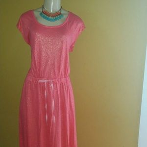 Salmon dress with shimmer. Available in M L & XL