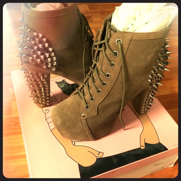 Jeffery Campbell spiked suede Lita boots