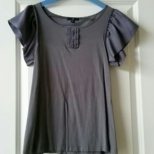 Gray flutter sleeves GAP top