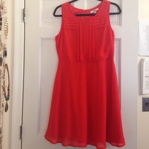 Pleated Coral Sundress