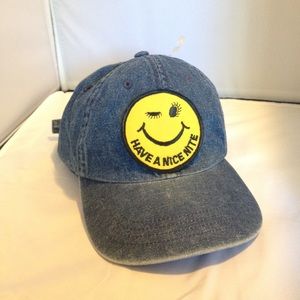 denim + smiley hat 😉