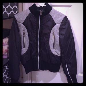 Black and gray puff jacket