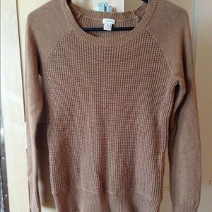 XS Camel colored J.Crew honeycomb style sweater
