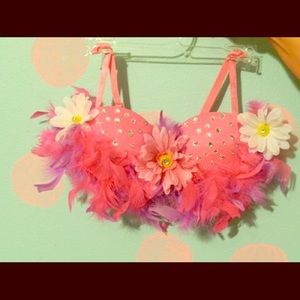 Pink fluff Rave Bra