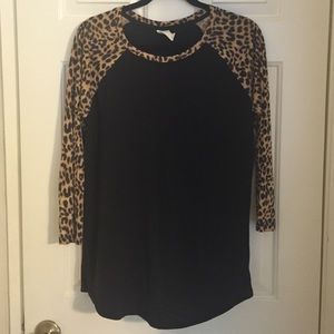 Cheetah print PINK baseball tee