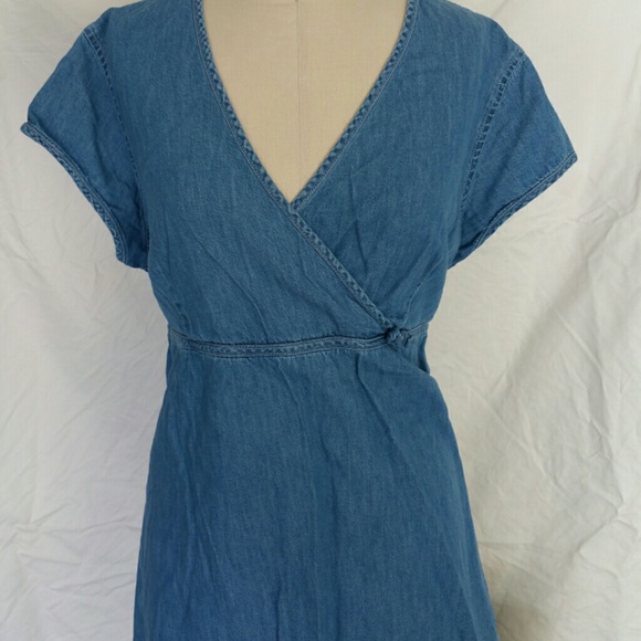 Denim Maternity Faux Wrap Top - Picture 3 of 4