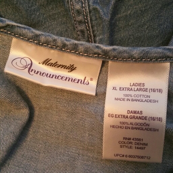 Denim Maternity Faux Wrap Top - Picture 4 of 4