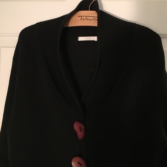 Long black cotton sweater