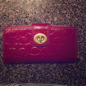 COACH Patent Leather, deep red wallet