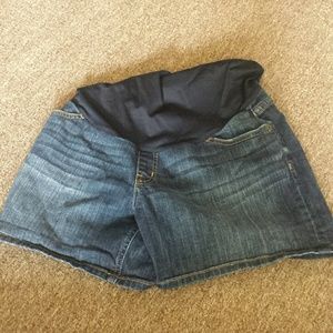 Jean maternity shorts
