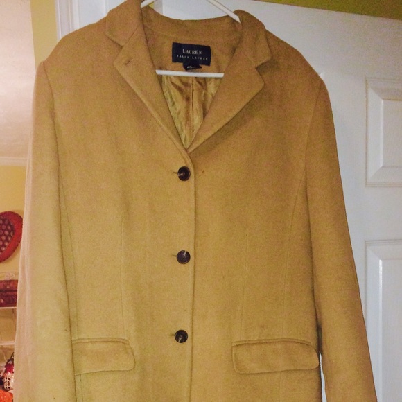 Ralph Lauren Full Length Wool Coat in Beige. - Picture 4 of 4