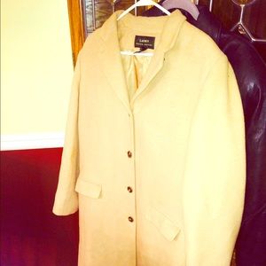 Ralph Lauren Full Length Wool Coat in Beige.