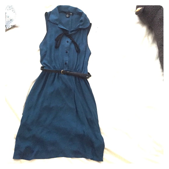 Forever21 blue button dress