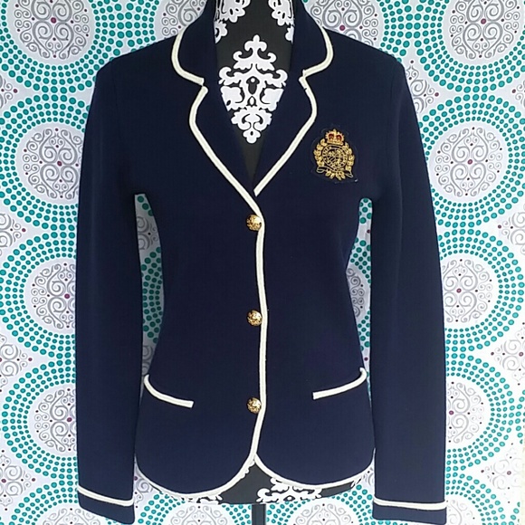 Ralph Lauren Sweaters - Ralph Lauren Blue Wool Cardigan Sweater Blazer