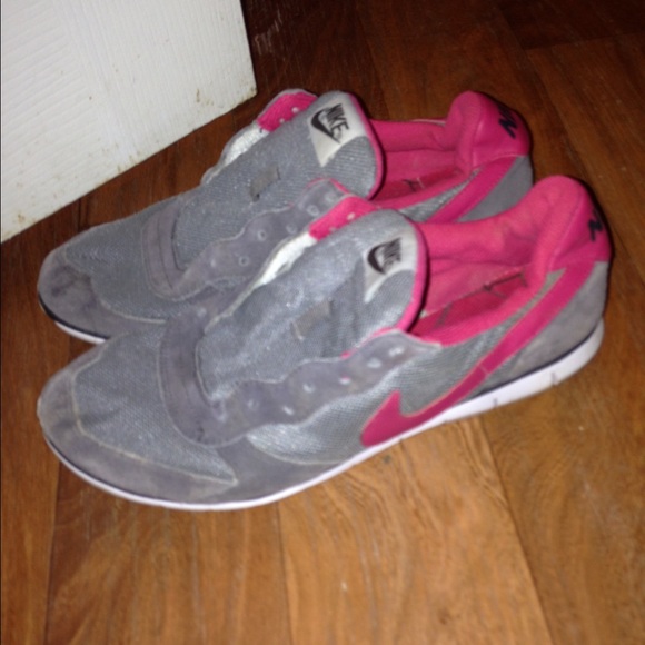 Grey and pink nikes