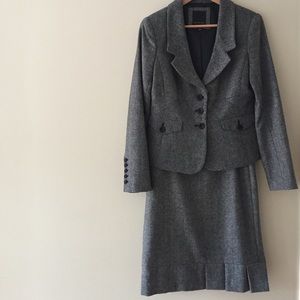 Black and White Check Skirt Suit