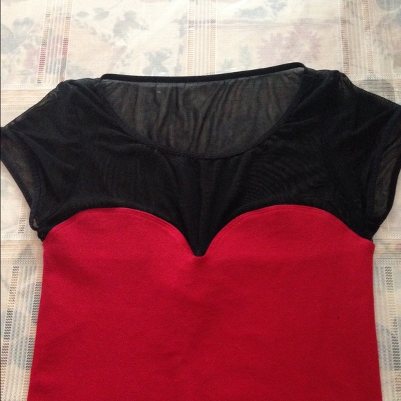 Bebe red and black shirt