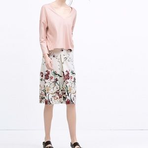 Zara pink v neck crop top