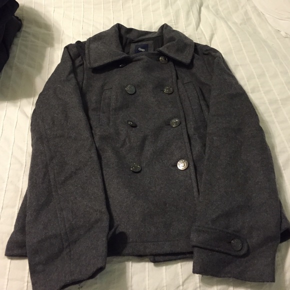 Beautiful dark grey peacoat