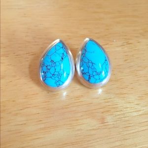 Sterling Silver Turquoise Large Stud Earrings