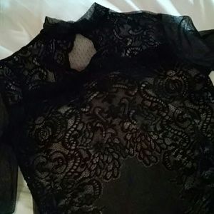 Black Lace shirt sheer shirt from philly boutique