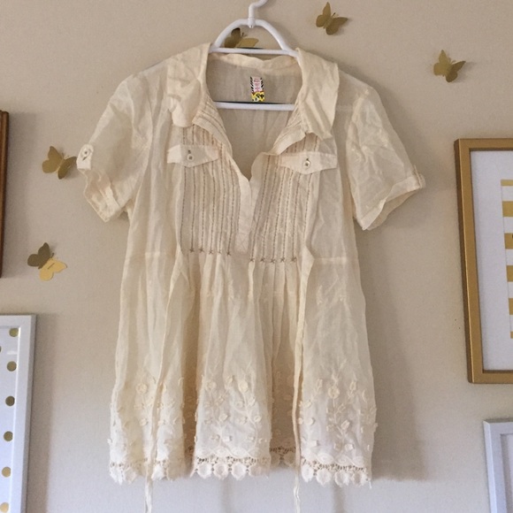 Free people tan blouse
