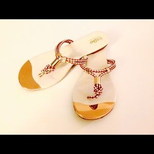 White and Brown Sandals
