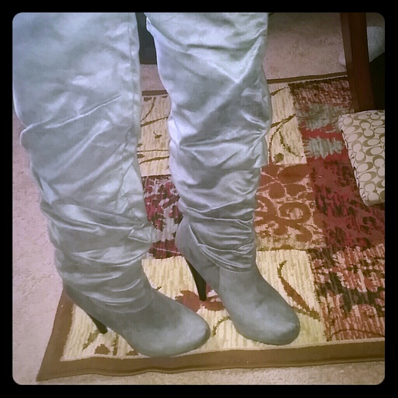 Faux Suede Thigh Boots