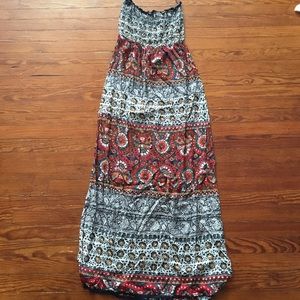 Colorful, patterned maxi dress