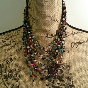 Glass Graduated Muli-color Necklace