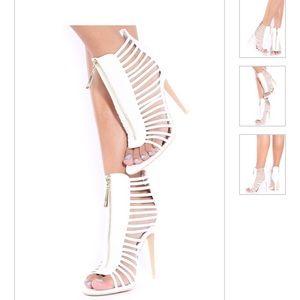 White strappy heels