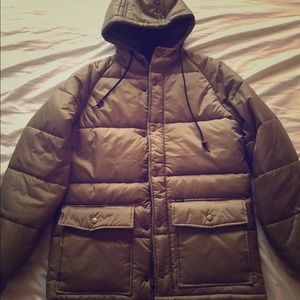 Men's Obey tan size medium puff jacket