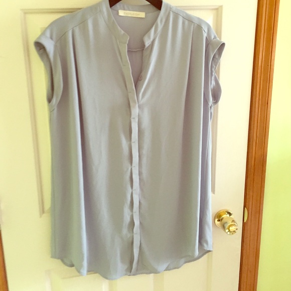 Grey/blue button up blouse