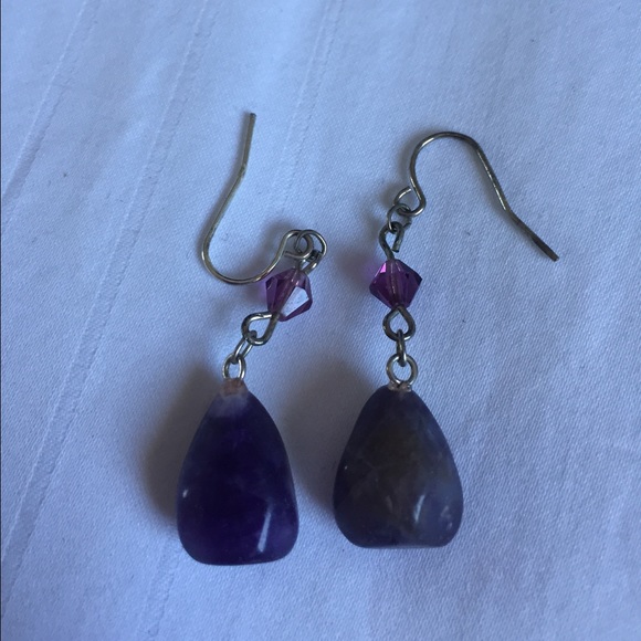Purple beaded earrings