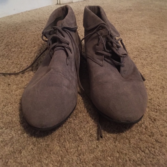 Grey Suede Fall Oxfords