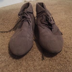 Grey Suede Fall Oxfords
