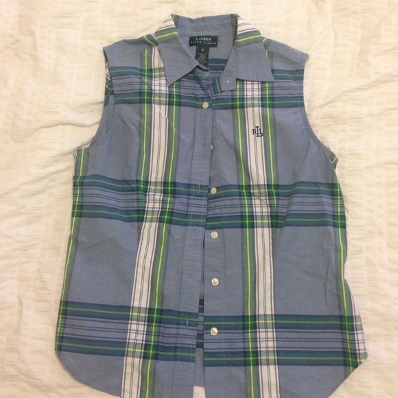Lauren by Ralph Lauren Plaid Sleeveless Shirt