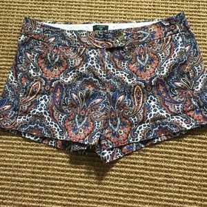 J Crew Paisley Shorts