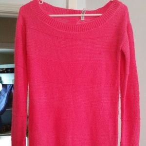 Long pink sweater