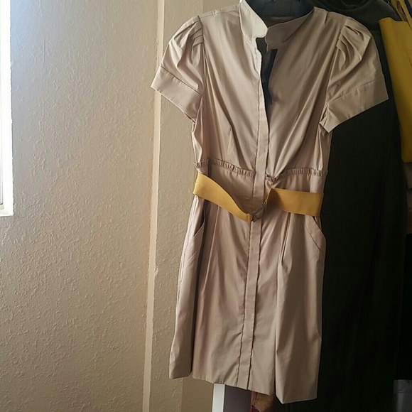 Bcbgmaxazria khaki zipper dress