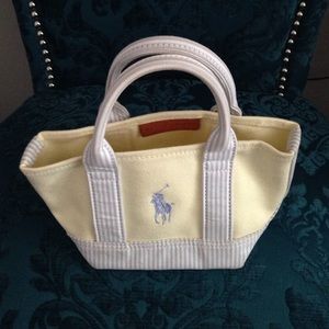 Authentic Ralph Lauren Mini Canvas Tote