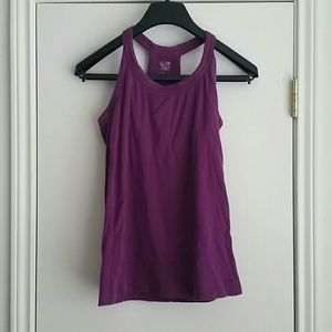 Cotton workout tank with built in bra