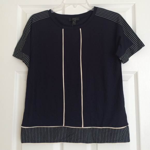 J. Crew Tops - J. Crew striped navy top