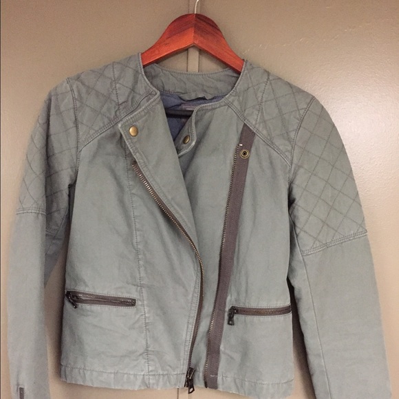 GAP asymmetrical moto jacket. In green!!