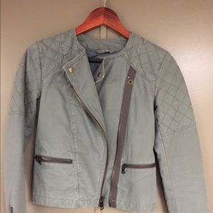 GAP asymmetrical moto jacket. In green!!