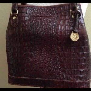 Brahmin brown croc embossed bag