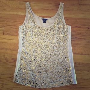 J. Crew Sequin Silk Tank Top