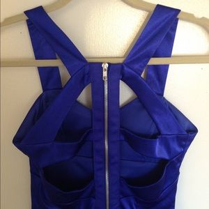 Caged Back Royal Blue Party Dress