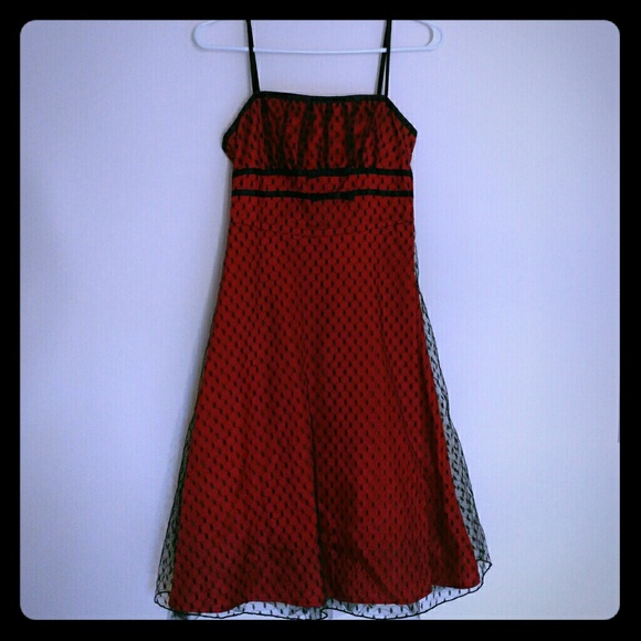 Red and Black Party Dress